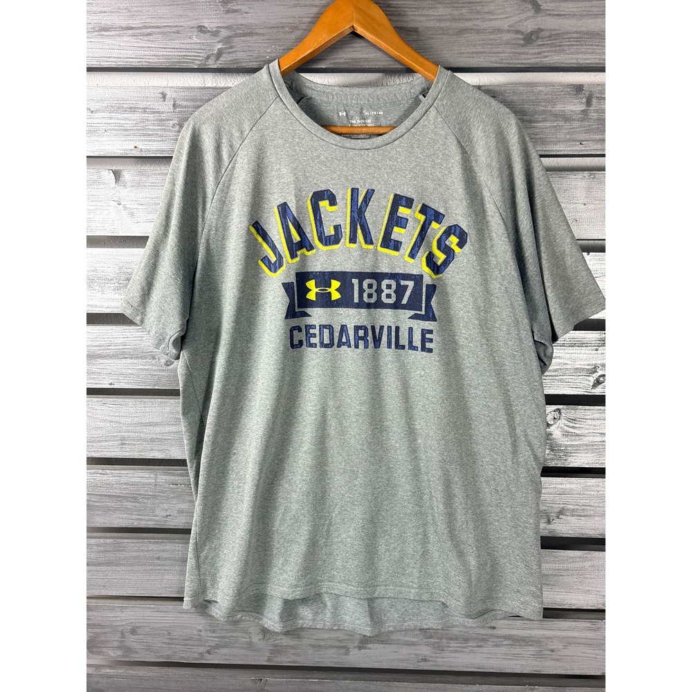 Under Armour Mens Cedarville University Jackets 1887 Graphic T-Shirt Gray XL